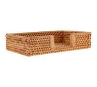 Mikikit Porta Tovaglioli da Carta in Rattan Intrecciato Stile Rustico Base Stabile e Resistente per Cucina e Feste a Cena