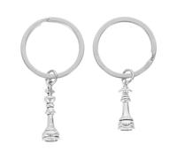 Mikikit Portachiavi a Forma di Scacchi Re e Regina in Metallo Resistente Set da 2 Pezzi Creativo e Compatto Portachiavi Divertente per Appassionati di Scacchi Regalo per Feste e Uso