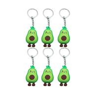 Mikikit Portachiavi Set da 6 a Forma di Avocado in Silicone Verde Portachiavi Creativo e Resistente e come Decorazione per