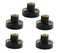 Mikikit Portalampada a Vite per Esperimenti Fisici, Set da 5 Pezzi, Attrezzatura Didattica per Laboratori Scolastici di Elettricità, Base Lampada Stabile e Leggera per Colore Casuale