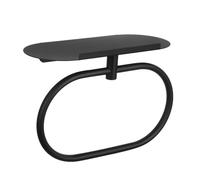 Mikikit Portasciugamani Parete Adesivo Acciaio con Ripiano Supporto Moderno Foratura per Bagno Anello Portasciugamani Versatile e