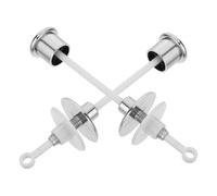 Mikikit Pulsante di Ricambio per Wc in Metallo 2 Pezzi Leva Singola per Scarico Manuale, Accessori Compatibili per Serbatoio Toilette Classica, Risparmio Idrico e Facile Installazione