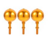 Mikikit Puntale a sfera per asta bandiera da esterno, 3 pezzi - Puntale filettato in lega di alluminio resistente alle intemperie per aste bandiera USA - Finitura lucida per scuole e governo