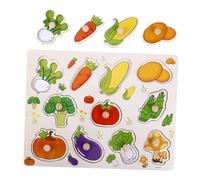 Mikikit Puzzle in Legno Educativo per Gioco Creativo e Didattico Montessori di Verdure e Frutta in Legno Stimola Osservazione e Pensiero Adatto Ragazzi e Ragazze in Età Prescolare