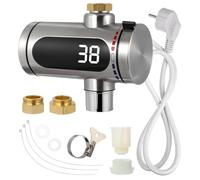 Mikikit Rubinetto Elettrico in Acciaio Inossidabile Scaldabagno Istantaneo e Display Digitale per Acqua Calda e Fredda in Cucina e Giardino