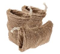Mikikit Sacchetti per Sapone in Juta Marrone 3 Pezzi Coulisse Comoda, Sacchetti Esfolianti per Asciugatura per Bagno e Lavaggio del Viso
