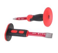 Mikikit Scalpelli con Paramano Ergonomico Acciaio Legato Temprato Scalpello Piatto e Punta per Demolizione Intaglio e Scultura in Muratura e Roccia