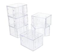 Mikikit Scatole per Orologi 6 Pezzi in Plastica Trasparente Rettangolari, Contenitori Impilabili per Conservazione e Esposizione, Design Semplice ed Elegante