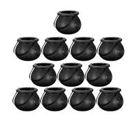 Mikikit Secchiello per Caramelle di Halloween 12 Pezzi Piccolo Calderone Decorativo Manico Barattolo per Streghe per Feste e Decorazioni a Tema Halloween per