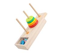 Mikikit Sensoriale Anello Legno Strati Torre Hanoi Educativo Montessori per Sviluppo Memoria e Coordinazione
