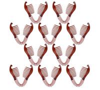 Mikikit Set 10 Pezzi Clip per Chioma Banana Marrone in Plastica, Fermagli Antiscivolo Presa Fissa per Donne, per Mattine Intense e Occasioni Speciali