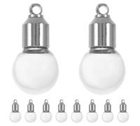 Mikikit Set 10 Pezzi Mini Barattoli in Vetro Tappo Argento, Bottiglie Piccole Trasparenti per Decorazioni DIY e Viaggi, Contenitori Leggeri Tenuta