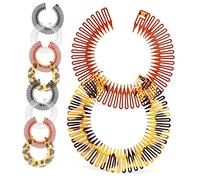 Mikikit Set 10 Pezzi Pettini Circolari Elastici Per Chioma Extension Pettine Allungabile Fascia Per Chioma Donna e Ragazza Antiscivolo Taglia Unica Colore Casuale