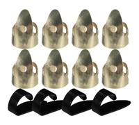 Mikikit Set 12 Plettri per Chitarra Acustica e Basso in Metallo Design Regolabile a Bocca Aperta, Kit Accessori Proteggi Dita per Ukulele e Strumenti a Corda, Confezione Assortita per Uso