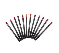 Mikikit Set 12pezzi Matite per Labbra Opache Impermeabili in Legno per Trucco Professionale, Disegna Contorno Naturale e Effetto Trucco 3d, per Forniture Cosmetiche