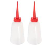 Mikikit Set 2 Erogatori di Olio in Plastica Trasparente Rossa da 250 Ml Applicatore Preciso per Macchine da Cucire e Ricamo Compatibile Oliatore per Aghi e Parti Meccaniche per Cucito