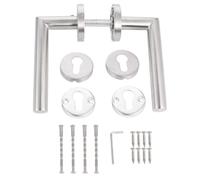 Mikikit Set 2 Pezzi Maniglie per Porte Interne in Acciaio Inossidabile Argento, Design Moderno Rotondo, Resistenti alla Corrosione, Adatte a Porte di Tutte le Dimensioni