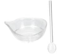 Mikikit Set Ciotola in Vetro Per Oli Essenziali e Miscelazione Maschere Viso, Con Cucchiaio Trasparente, Accessori Per Maschere Fai Da Te e Salone Di Bellezza, Per Preparazione Cosmetici a Casa