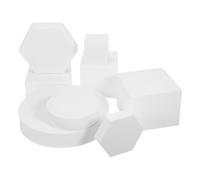 Mikikit Set di 8 Pezzi di Cubi Geometrici in Schiuma Multiuso e Portatili, Accessori Fotografici per Cosmetici e Gioielli, Decorazione Elegante per Shooting