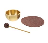 Mikikit Set di Ciotole Sonore Mini la Profondità Meditativa con Martello e Cuscino, in Metallo e Feltro Migliora la Concentrazione Mentale per Meditazione per Yoga e Viaggio