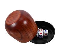 Mikikit Set in Legno Marrone con Design Semplice e Pratico Professionale di Tazza per Dadi per Giochi da Tavolo e Intrattenimento Indoor