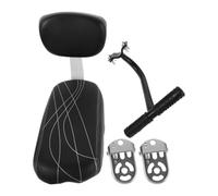 Mikikit Set Sedile Posteriore per Bicicletta con Schienale e Braccioli Integrati in Pu+Spugna, con Pedali Pieghevoli, per Gite All'aperto in Famiglia