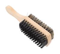 Mikikit Spazzola per Barba Uomo Doppia Faccia Setole per Detergente Barba e Pulizia Mustacchi; Legno di Faggio