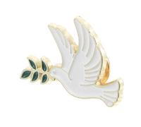 Mikikit Spilla Colomba della Pace in Lega Ramo D'ulivo, Distintivo da Bavero Unisex per Abbigliamento e Accessori, Regalo Raffinato per Eventi e Uso Quotidiano