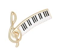 Mikikit Spilla Donna Elegante Forma di Pianoforte in Dorato Spilla per Abbigliamento Creativa con Note Musicali Accessorio Raffinato per Giacca e Vestiti Simbolo di Passione Musicale e