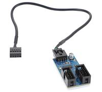 Mikikit Splitter di Estensione per Header USB Pin Moltiplicatore di Porte da Connettori Pin Cavo di Collegamento Schermato per Ridurre Interferenze nella Trasmissione Dati Adesivo per Atta