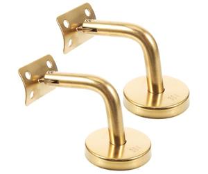 Mikikit Staffa Supporto per Corrimano Scale in Acciaio Inox 2 Pezzi, Accessorio Curvo per Passamano da Parete, per Balaustre di Scale Interne