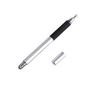 Mikikit Stylus Pen Capacitivo Con Punta Disc e Fibra Per Tablet e Smartphone Penna Elettronica in Argento Perfetta Per Disegno e Note