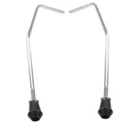 Mikikit Supporto per Rullante in Metallo 2 Pezzi per Set di Tamburi, Accessorio per Batteria Compatibile Vari Marchi, Struttura Resistente e Sicura Colore Argento
