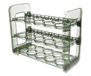 Mikikit Supporto Porta Uova a Tre Livelli per Frigorifero, Organizer Verde in Plastica con Funzione Anti-Rottura per Cucina e Conservazione Ordinata