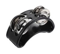 Mikikit Tamburello da Piede Nero con Sonagli in Metallo Strumento Musicale Percussione con Corpo in Abs Compatto e Cinturino Elástico in Nylon per Jam Session Acustiche