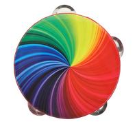 Mikikit Tamburello Doppia Arcobaleno Sonagli Portatile Percussione Musicale Giochi Educativi Festa