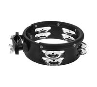 Mikikit Tamburello Percussione Nero in Legno e Metallo da 6 Pollici Montaggio Facile e Design Rotondo per Batteria e Performance Musicali