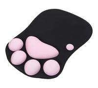 Mikikit Tappetino per Ufficio e Resina e Poliestere Mouse Pad Supporto Polso a Forma di Zampa di Gatto Design e Comfort Anti Affaticamento