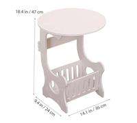 Mikikit Tavolino Da Caffè Bianco Portariviste e Tavolino Rotondo Piccolo Per Caffè Con Cestino Portaoggetti