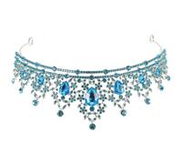 Mikikit Tiara Barocca Vintage Cristalli da Sposa per Donna, Corona Leggera in Metallo e Plastica Versatile per Cerimonie Adulte e Feste a Tema