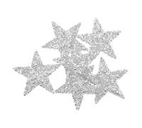 Mikikit Toppe senza Cuciture a Forma di Stella Termoadesive Strass Argento 6 Pezzi per Decorazione Fai da Te su Borse e Prodotti in Pelle