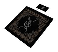 Mikikit Tovaglia per Tarocchi in Velluto Nero Antistatico e Anallergico con Sacchetto per Carte, Set 2 Pezzi per Utilizzo Domestico e All'aperto