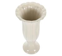 Mikikit Vaso Cimiteriale in Bianco Romana Portafiori Commemorativo per Lapidi e Tombe con Supporto Stabile Decorazione per Fiori Freschi o Artificiali in Giardino e Cimitero
