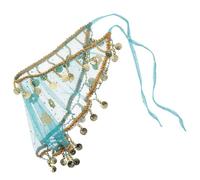 Mikikit Velo da Danza del Ventre in Chiffon Velo per Viso Indiano con Frange Sciarpa per Viso da Ballerina Accessori per Costumi da Ballo e Feste