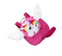 Mikikit Zaino Cartoon Dinosauro Anti-perdita con Cinghia Regolabile e Pulsante Sicurezza Scuola e Educazione Precoce Rosa