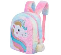 Mikikit Zaino Unicorno in Peluche Leggero Orecchie da Coniglio, Facile da Indossare e Comodo, come Regalo di Compleanno la Scuola