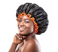 mikimini Grande Cuffia da Doccia Nera per Donne con Capelli Lunghi, Cappelli da Doccia Impermeabili Riutilizzabili per Uomini, Cuffia da Bagno a Doppio Strato Lavabile per Capelli Spessi e Ricci