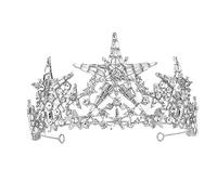 Mikinona 1 Pz Accessorio Per Con Di Strass Gruppo Musicale Reale Corone Matrone Associate Da Stella Decorazioni Principessa Di Tiara Ospite Argento Lega