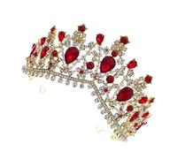 Mikinona 1 Pz copricapo di tiara Diademi decorazioni accessori per da sposa per le donne vestito da sposa Chiesa nuziale nuziale Accessori per da sposa lega rosso