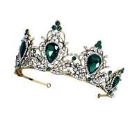 Mikinona 1 Pz Retrò Ametista Corone Donne Tiara Di Diamanti Fascia Per Diademi Nuziali Cosplay Sposa Diadema Di Strass Fascia Vintage a Principessa Dei Diademi Lega Verde